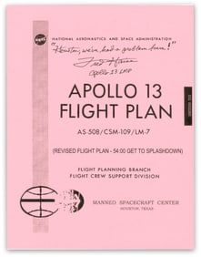 Fred Haise Signed & Inscribed Souvenir Copy of Apollo 13 Flight Plan, Zarelli Authentic