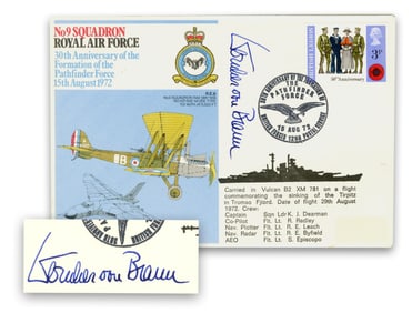 Wernher von Braun Signed RAF Cover, Zarelli Authentic