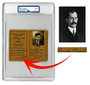 Orville Wright PSA Mint 9 Signed Sporting License as Chairman of the National Aeronautic Association