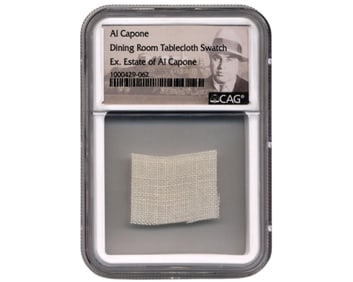 Al Capone’s Personally Owned Dining Room Tablecloth Swatch, From the Estate of Al Capone, CAG