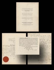 Historic Railroad Document! Jay Gould’s signed First Mortgage to fund construction of the