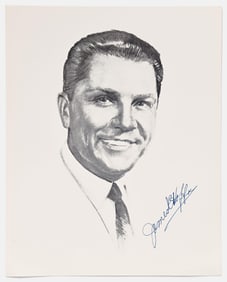 Jimmy Hoffa Boldly Signed Portrait Print