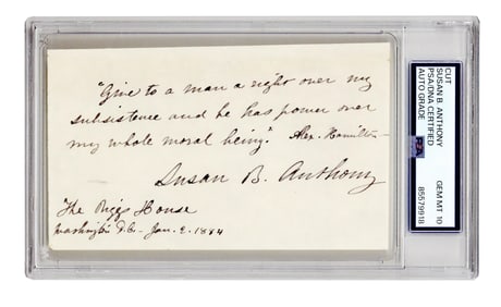 Susan B. Anthony PSA GEM MINT 10 Quoting Alexander Hamilton!