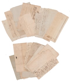 Correspondence from 1700s Long Island, 30 Letters and Receipts