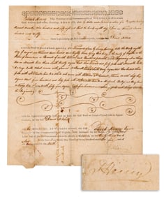 Founding Father Patrick Henry Signed 1785 Land Grant as Governor