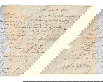 Revolutionary War-Dated ALS Attesting to Qualities of Master of Continental Navy Sloop Ranger Once