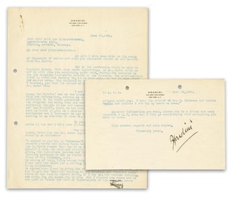 Harry Houdini 1926 TLS re: Fraudulent Mediums & Notable Spiritualist Figures "The spiritualists