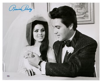 Priscilla Presley Signed Oversized Wedding Photo, PSA Authentic