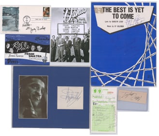Rat Pack Autograph Collection Frank Sinatra, Sammy Davis Jr., Joey Bishop, Peter Lawford Signed