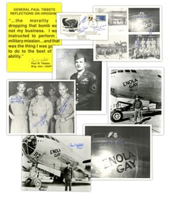 Enola Gay 8 pc. Autograph Collection Incl. Tibbets, Van Kirk, Ferebee, & More! 15 Signatures Total