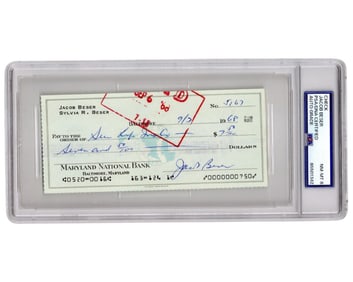 Enola Gay's Jacob Beser Signed Check! Only Man To Fly Both Atomic Missions!