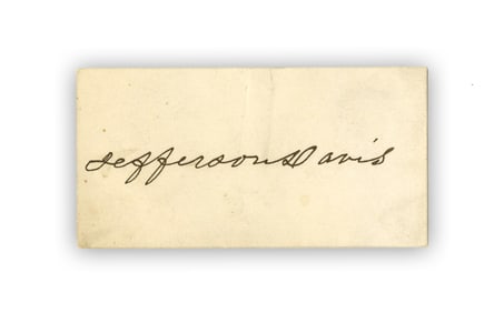 Jefferson Davis Full Signature on Card
