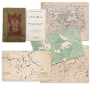 Surgeon's Hand Drawn Maps Showing Stonewall Jackson's Positions At The Battle of Chancellorsville -