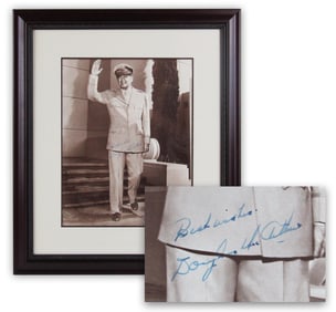 Douglas MacArthur Signed Oversized Portrait by Hollywood Photographer, Framed