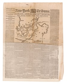 1863 Front Page Reporting on the Japanese Attack Against Foreign Vessels, including American Ships,