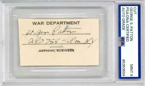George S. Patton Signature, PSA MINT 9