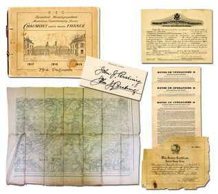 Pershing Signed Maps for American Success in World War I Archive