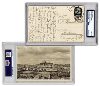 Erwin Rommel PSA MINT 9 3rd Person ALS On 1936 Marburg, Germany Picture Postcard