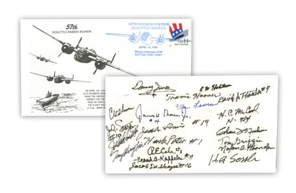 Doolittle's Raiders 57th Anniversary Reunion Cover, 20 Signatures Total!