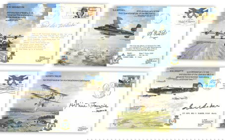 WWII Legendary Bomber Commanders Lot of 4 Signed Ltd. Ed. Covers- Doolittle, Tibbets, Harris, &