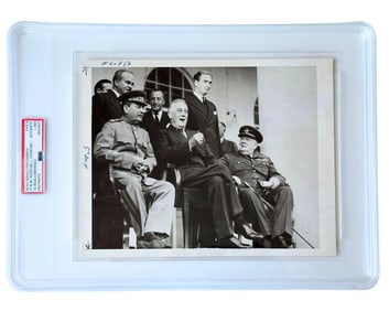 Iconic "Big Three" Photograph w/ Stalin, Churchill & FDR at Tehran Conference!