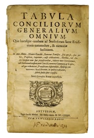 17th C. Ecclesiastical Imprint, Tabula Conciliorum Generalium Omnium, an Index of Ecumenical