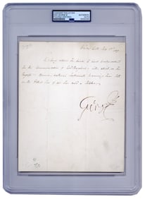George III PSA Certified LS Dating From Golden Jubilee Year Praising His Minister's Son Serving In