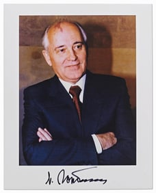 Mikhail Gorbachev Boldly Signed Photo, PSA Authenticated