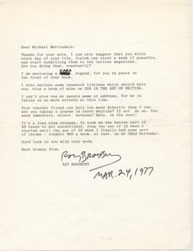 Ray Bradbury Gives Writing Advice "finish one story a week if possible, and start submitting