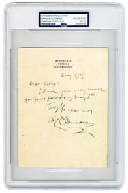 Samuel Clemens PSA Certified ALS From Stormfield Less Than 1 Year Before His Death