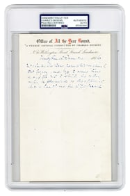 Charles Dickens PSA Certified 3rd Person ALS On Christmas Eve, Same Month Spooky "Mugby Junction"