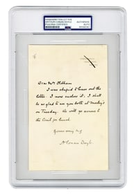 A.C. Doyle PSA Certified ALS Re: 2 London Landmarks, Incl. Morley's Hotel, Where "The Hound of the