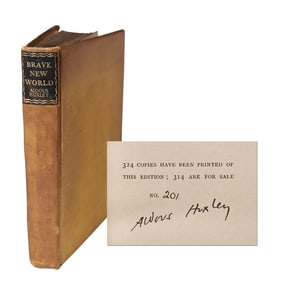 Aldous Huxley Signed Limited Edition Copy of "Brave New World"