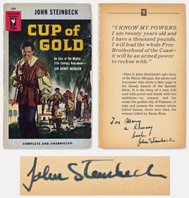 John Steinbeck Signed Presentation Copy of "Cup of Gold"