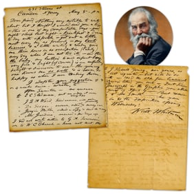 Walt Whitman Lengthy ALS: "my book business, + a little writing" Re: 1876 "Leaves of Grass" Orders