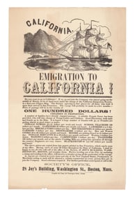 1850s California Gold Rush Broadside, Oversized Graphic Example