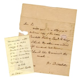Daniel Webster Two ALS: 1816 Legal Matters & 1851 Letter of Recommendation