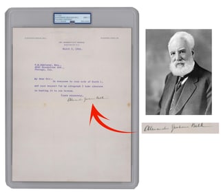 Alexander Graham Bell Signed Letter, PSA Slabbed & Graded Mint 9!