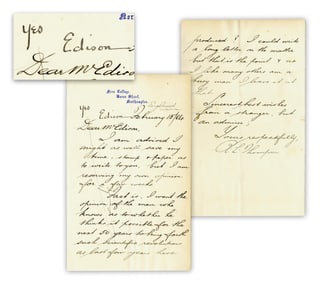 Thomas Edison Responds to Inquiry re: Scientific Advancements of the Next 50 Years