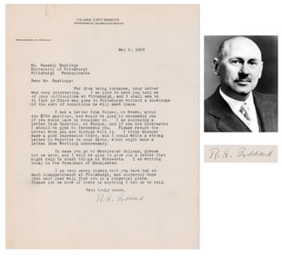 Robert H. Goddard TLS, Father of Modern Rocketry, University Professor Recommendation Letter