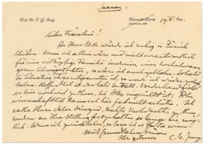 Carl Jung ALS Advising His Mentee to Stay in Zurich
