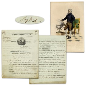 French Newton Pierre-Simon Laplace Signed & Annotated "Sénat Conservateur" Approval for Marshal