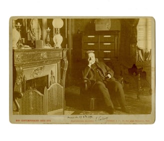 Louis Pasteur Rare Signed Cabinet Card Portrait at an Older Age