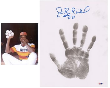 Unique J.R. Richard Handprint, Signed Oversized! PSA