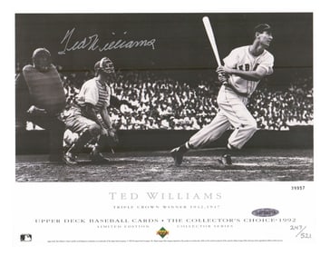 Ted Williams Upper Deck Limited Edition Signed Photo, with Upper Deck Authentication