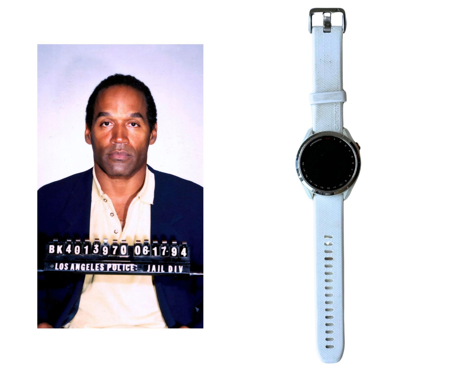 O.J. Simpson's Personally Owned Watch, Ex. Simpson Estate: O.J. Simpsonn.p., n.d.O.J. Simpson's Personally Owned Watch, Ex. Simpson EstateRelicO.J. Simpson’s White Garmin Smartwatch, personally owned and worn by O.J. Simpson, one of the most controversi