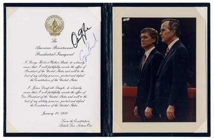 Bush & Quayle Signed Inauguration Oath