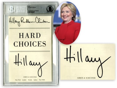 Hillary Clinton Signed Book Page, Beckett Certified