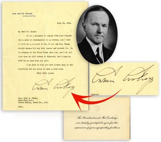 Calvin Coolidge TLS Days After His Son's Death & Funeral