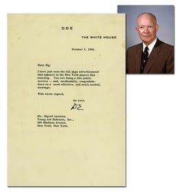 Dwight D. Eisenhower Typed Letter Signed - The Month of Proclamation 3264 - Thanksgiving Day